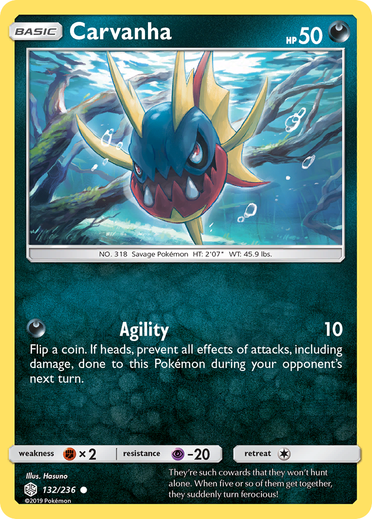 Carvanha 132/236 Common Reverse Holo Cosmic Eclipse NM/LP