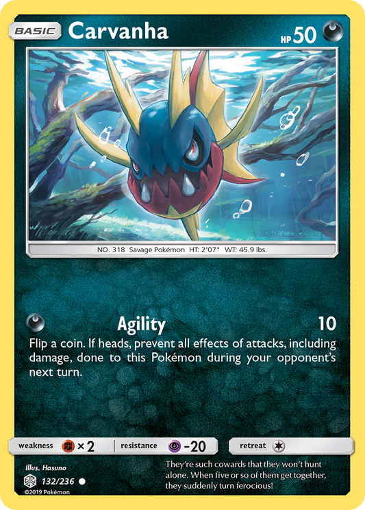 Carvanha 132/236 Common Reverse Holo Cosmic Eclipse NM/LP
