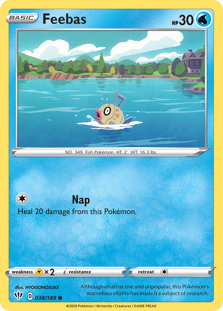 Feebas 038/189 Common Reverse Holo Darkness Ablaze NM/M