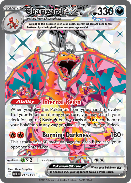 Charizard ex 215/197 Ultra Rare Obsidian Flames NM/M