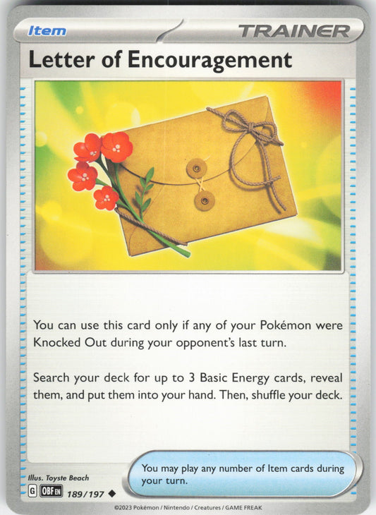 Letter of Encouragement Uncommon SV03: Obsidian Flames 189/197 NM