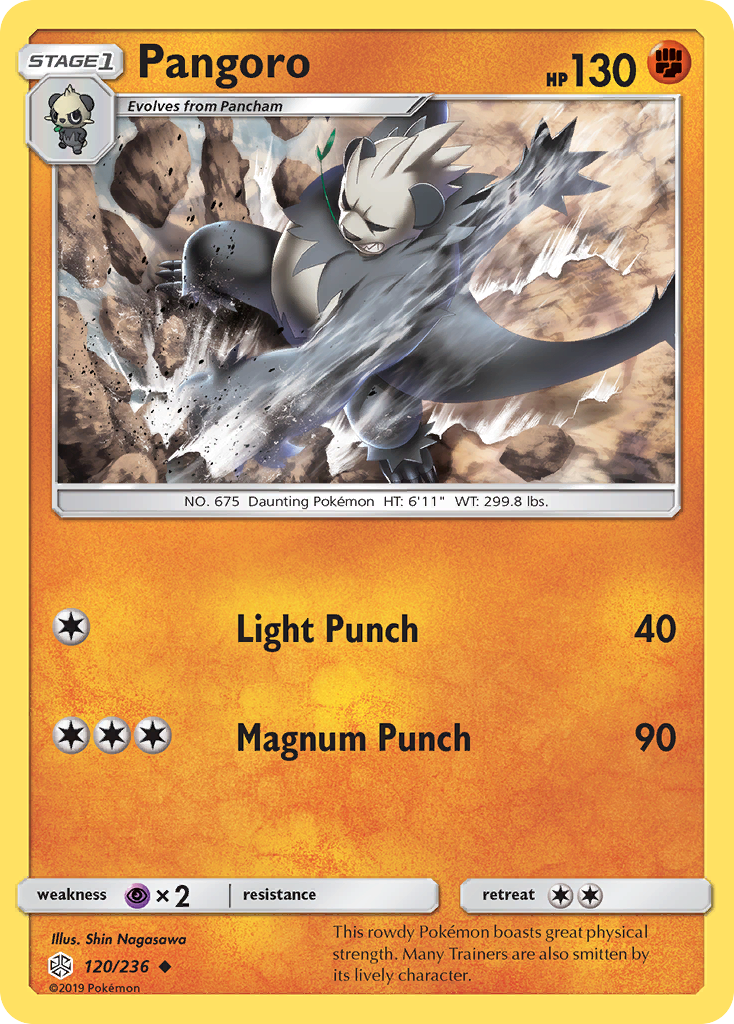 Pangoro 120/236 Uncommon Reverse Holo Cosmic Eclipse NM/LP