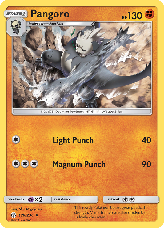 Pangoro 120/236 Uncommon Reverse Holo Cosmic Eclipse NM/LP