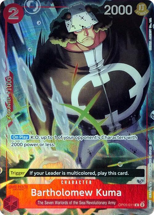 Bartholomew Kuma (Seven Warlords of the Sea Binder Set) OP05-011 One Piece Promotion Cards NM/M