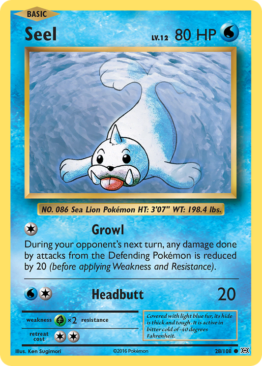 Seel 28/108 Common Reverse Holo Evolutions NM/LP