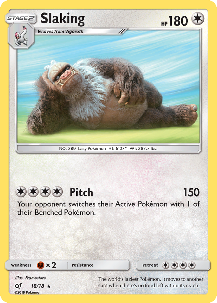 Slaking 18/18 Rare Detective Pikachu NM/LP