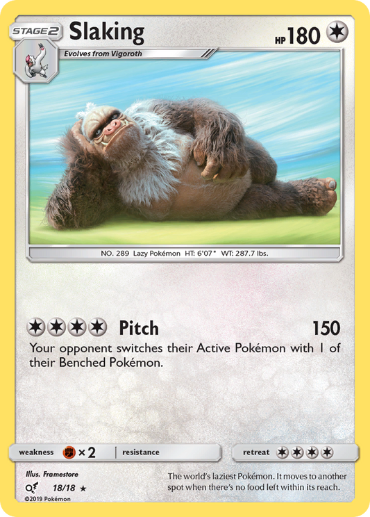 Slaking 18/18 Rare Detective Pikachu NM/LP
