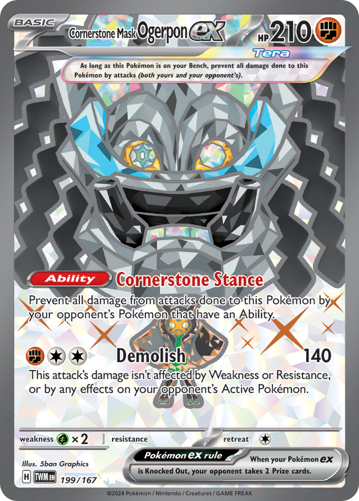Cornerstone Mask Ogerpon ex 199/167 Ultra Rare Twilight Masquerade NM/M
