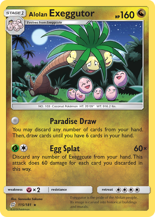 Alolan Exeggutor 115/181 Rare Reverse Holo Team Up NM/LP