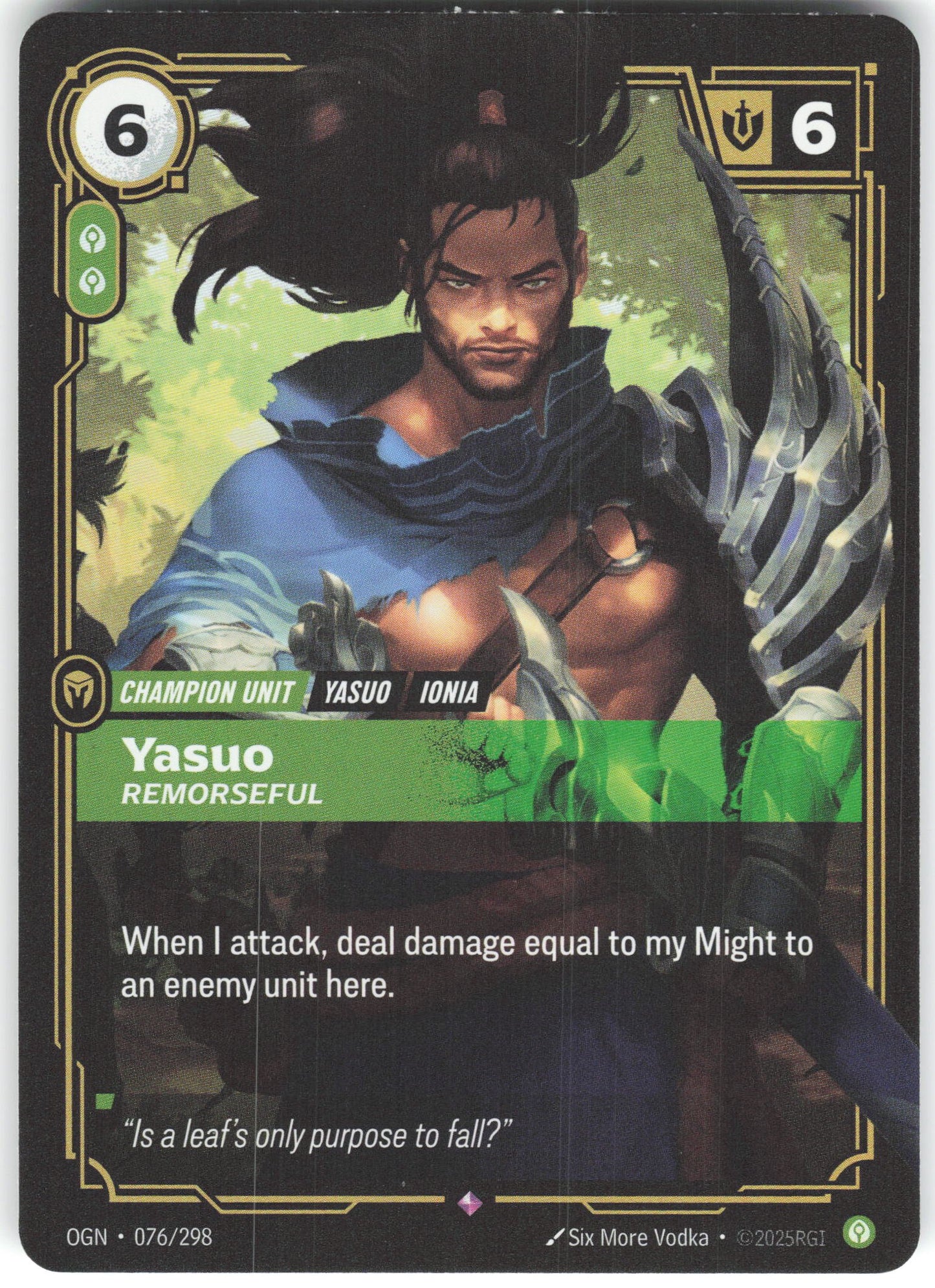 Yasuo - Remorseful Rare Origins 076/298 NM