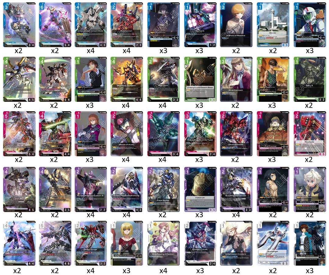 Gundam Freedom Ascension Deck Build Box [SC01] - 125 Card Brick Complete Set