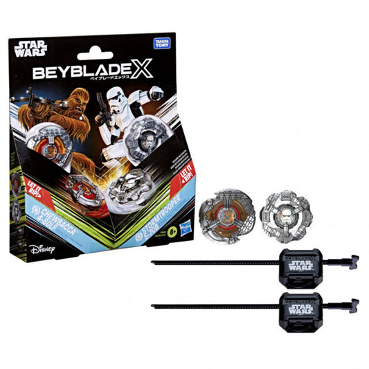 Beyblade X and Star Wars Collab Chewbacca 4-80LF vs. Stormtrooper 5-70B