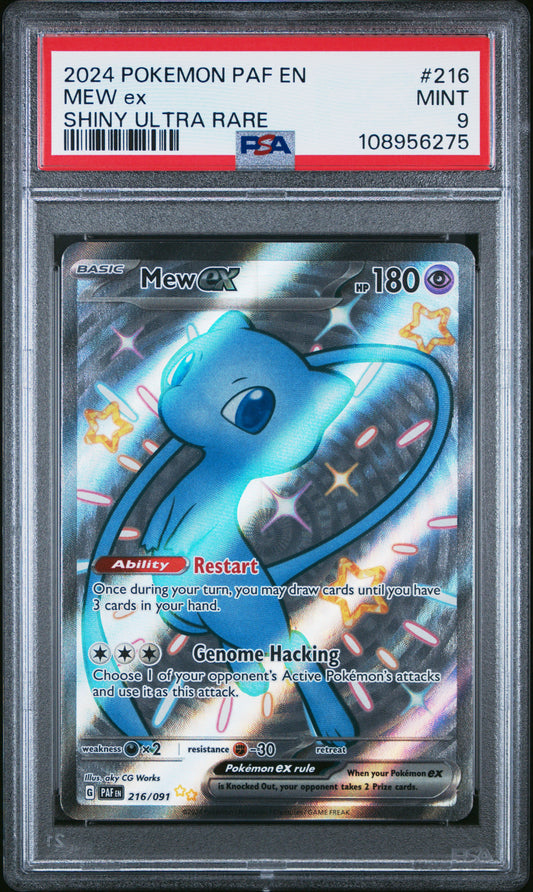 PSA 9 2024 POKEMON PAF EN-PALDEAN FATES #216 MEW ex SHINY ULTRA RARE 108956275