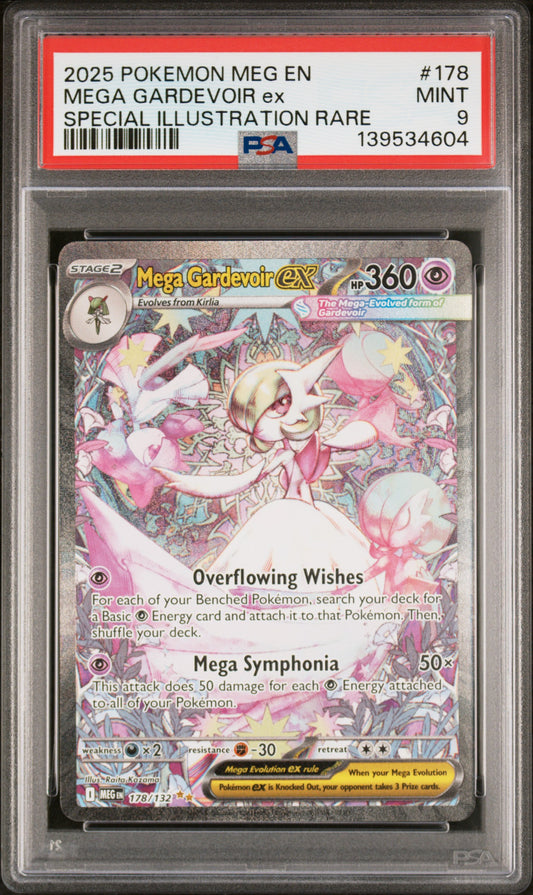 PSA 9 2025 POKEMON MEG EN-MEGA EVOLUTION #178 MEGA GARDEVOIR ex SPECIAL ILLUSTRATION RARE 139534604