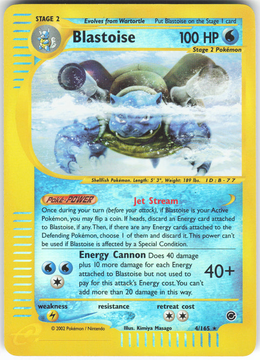 Blastoise 4/165 Rare Reverse Holo Expedition Base Set LP