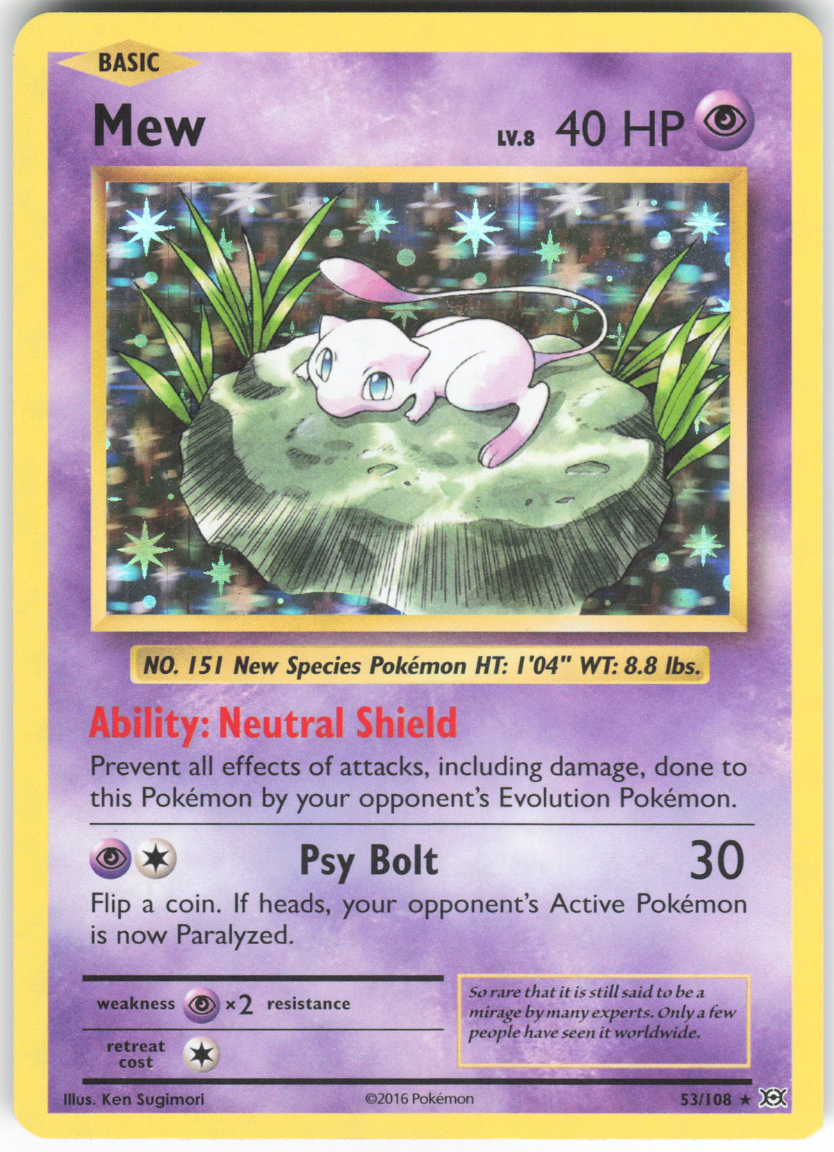 Mew 53/108 Rare Evolutions Holo LP
