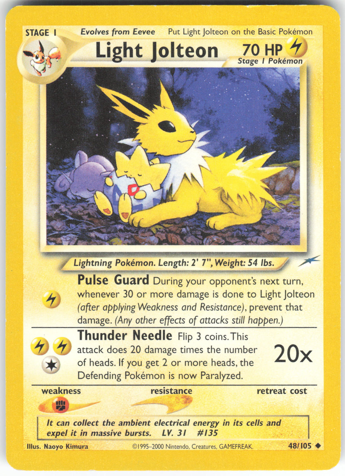 Light Jolteon 48/105 Uncommon Neo Destiny Unlimited HP