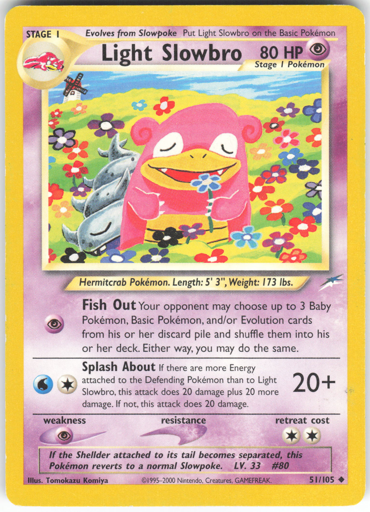 Light Slowbro 51/105 Uncommon Neo Destiny Unlimited MP