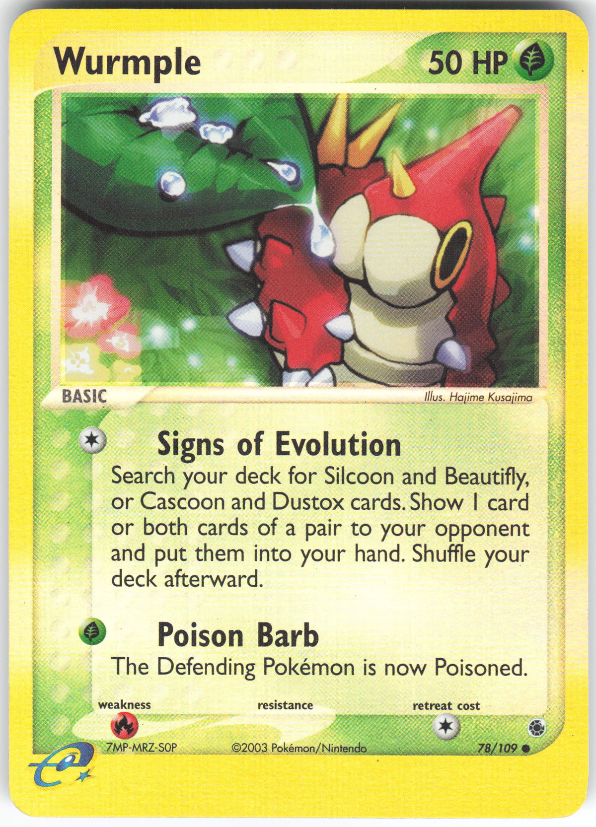 Wurmple 78/109 Common Reverse Holo Ruby & Sapphire LP