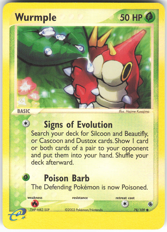 Wurmple 78/109 Common Reverse Holo Ruby & Sapphire LP
