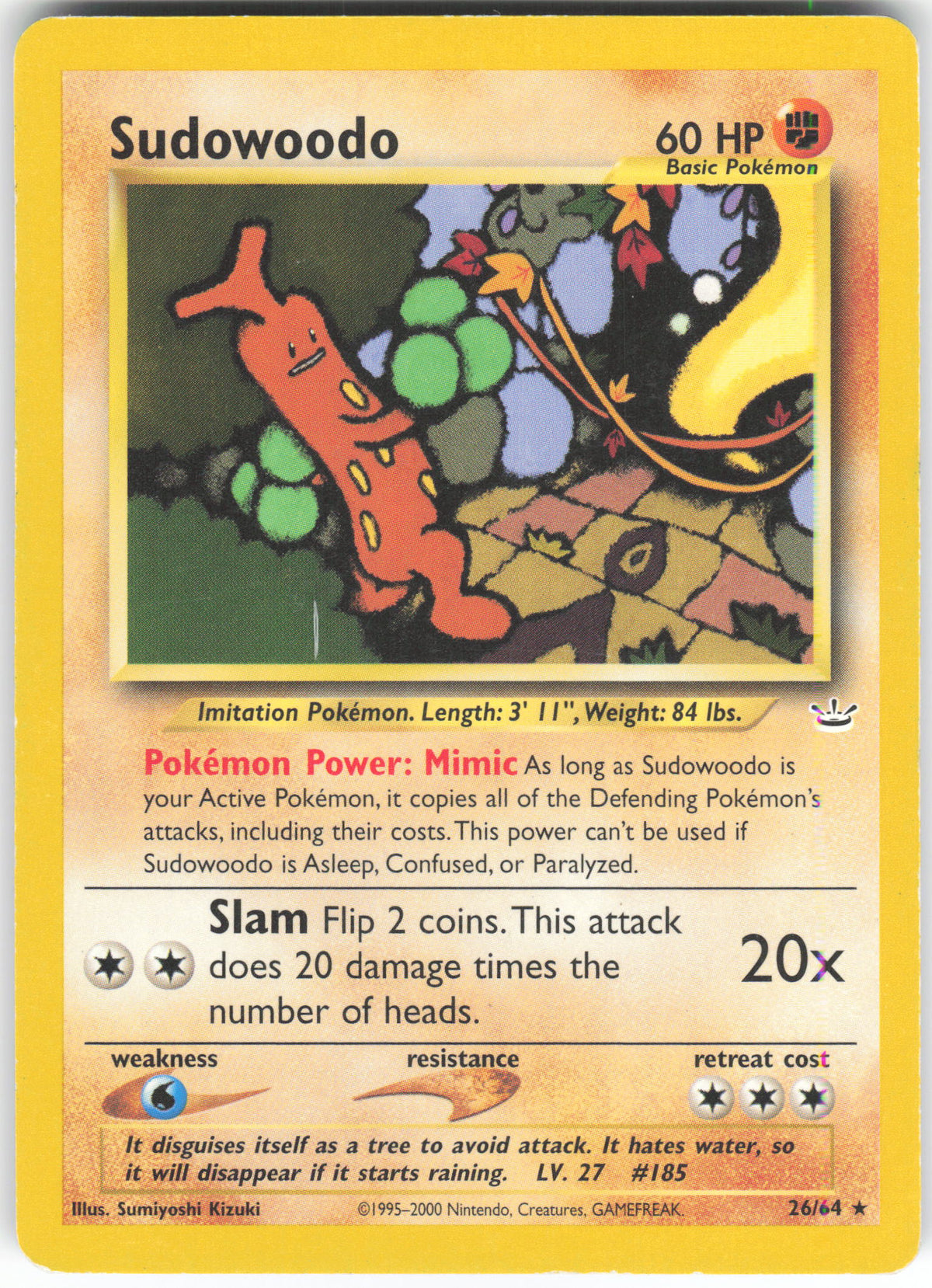 Sudowoodo 26/64 Rare Neo Revelation Unlimited MP