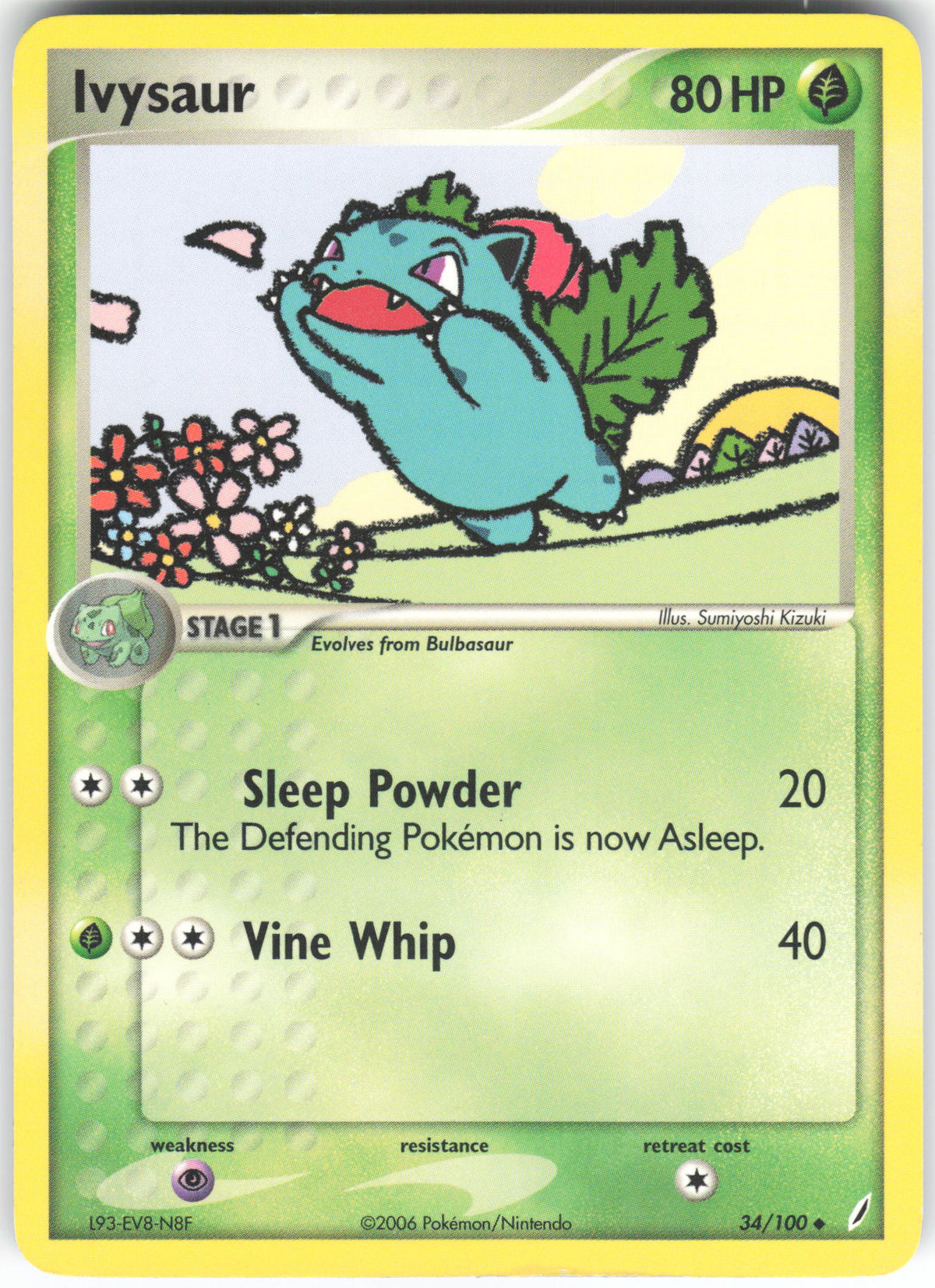 Ivysaur 34/100 Uncommon Crystal Guardians HP