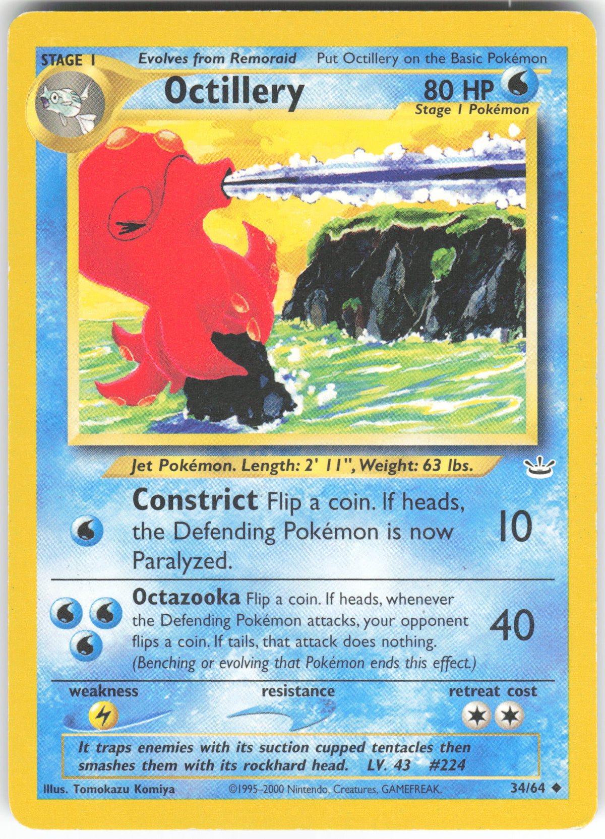 Octillery 34/64 Uncommon Neo Revelation Unlimited HP