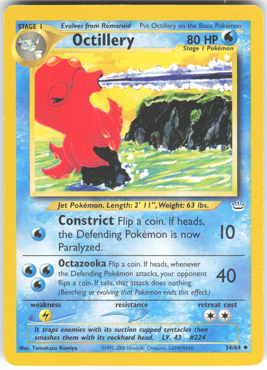 Octillery 34/64 Uncommon Neo Revelation Unlimited HP