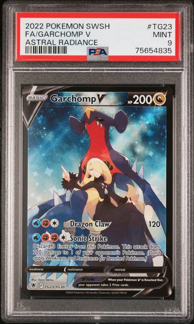 PSA 9 2022 POKEMON SWORD & SHIELD ASTRAL RADIANCE #TG23 FA/GARCHOMP V ASTRAL RADIANCE