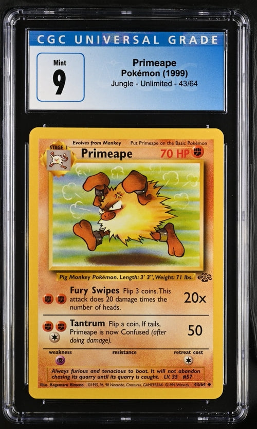 CGC 9 Pokemon Jungle Primeape 43/64
