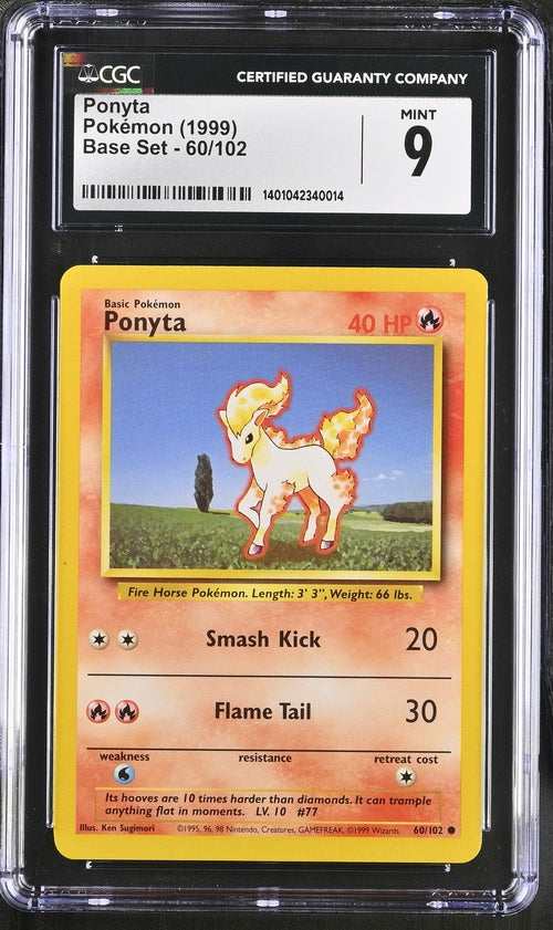 CGC 9 Pokemon Ponyta 60/102 Base Set