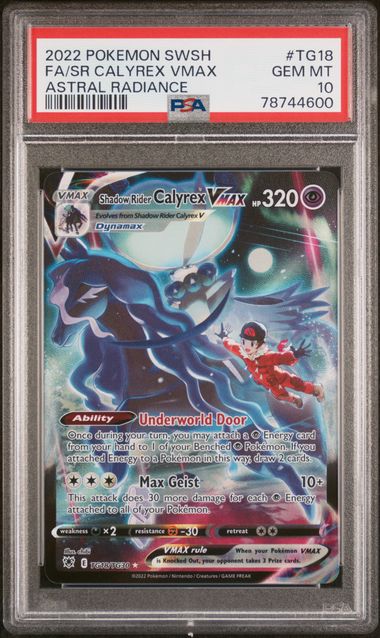 PSA 10 2022 POKEMON SWORD & SHIELD ASTRAL RADIANCE #TG18 FA/SR CALYREX VMAX ASTRAL RADIANCE