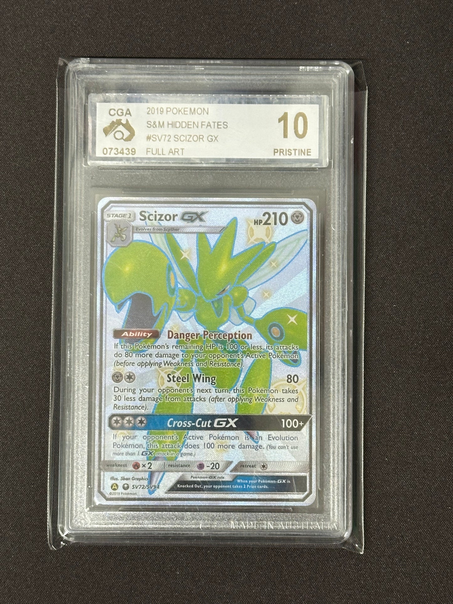CGA 10 Pokemon Hidden Fates Scizor GX SV72/SV94