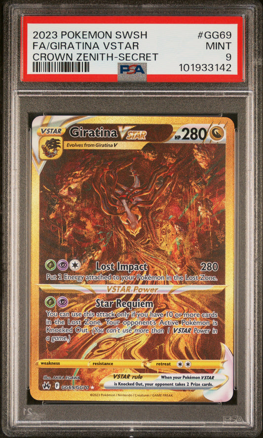 PSA 9 2023 POKEMON SWORD AND SHIELD CROWN ZENITH #GG69 FA/GIRATINA VSTAR CROWN ZENITH-SECRET
