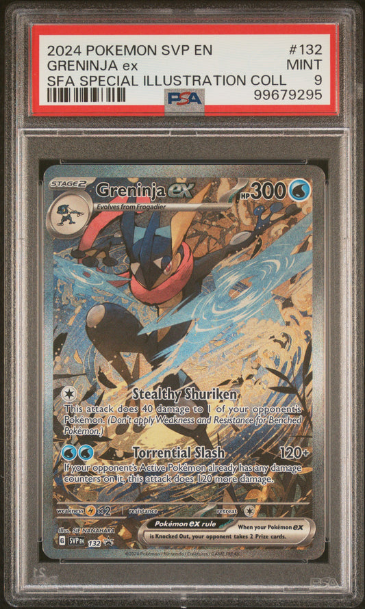 PSA 9 2024 POKEMON SVP EN-SV BLACK STAR PROMO #132 GRENINJA ex SFA SPECIAL ILLUSTRATION COLL 99679295